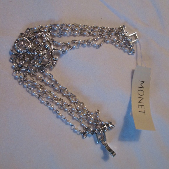 MONET PEARL FLORAL CENTER BRACELET , DECORATIVE CL - Picture 5 of 5